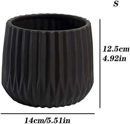 Indoor Plant Pots Black/White Ceramic Plant Pot Modern Minimalist Style Plant Pot Durable Flower Container Small Plant Flower Container Planters for Outdoor Plants(White,Small) - Image 2