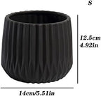 Indoor Plant Pots Black/White Ceramic Plant Pot Modern Minimalist Style Plant Pot Durable Flower Container Small Plant Flower Container Planters for Outdoor Plants(White,Small) - Image 2