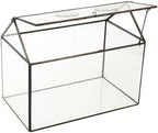 NCYP Glass Terrarium with Lid and Air Holes for Snails - 10.2" x 5.9" x 8.2" House Shape Geometric Clear Terrarium, Indoor Tabletop Decor Black (Plants Not Included) - Image 4