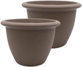 The HC Companies Sevilla Flower Planters - Outdoor & Indoor Planter - Round Self Watering Plant Pots for Herbs & More (14”, Cappuccino, Pack of 2) by TheHCCompanies