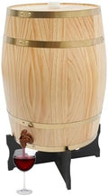 Wine Barrel, 7.93 Gal Wooden Whiskey Barrel with Stand & Spigot – Premium Pine Wood Liquor Dispenser for Home Brewing, Aging, Decor, Bourbon Barrel Style (Wood Color, 30L) by Eapmic