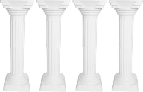 Elegant 4Pcs Roman Column Set - 34 Inch Plastic Greek Column Statues with Flower Pot Pedestal Stands for Wedding Decoration - Image 2