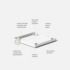 Veradek Block Series Cube Planter & Drip Tray - Square Outdoor Planter Set - Image 3