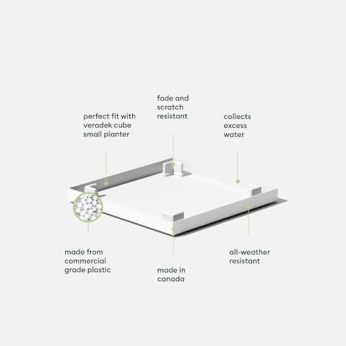 Veradek Block Series Cube Planter & Drip Tray - Square Outdoor Planter Set - Image 3