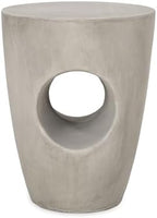 ø14.5'' Concrete Side Table End Table for Outdoor & Living Room, Modern Retro Drum Style, Durable and Lightweight, Magnesium Oxide & Cement Material, No Assembly, Gray - Image 4
