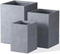 Kante 3-Pack 13" 11" 9" W Square Blue Gray Concrete Planters by Unknown