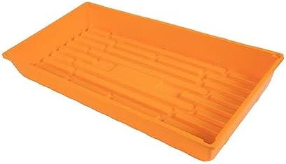 SUNPACK 10" x 20" Mega Plastic Seed Starting Tray, Orange, 2.5" (Pack of 10) - No Drainage Holes, Ideal for Greenhouses or Indoor Gardening - Made of Thick, Strong Plastic - Image 2