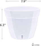 Gardenera 7.9" ASTI Self Watering Planter (Set of 3) in Grey/White - Modern Flower Pot with Water Level Indicator for All House Plants, Flowers, Herbs, Succulents and Hanging Plants - Image 2