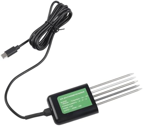 USB Soil Tester NPK pH Moisture Temp Conductivity Analysis IP68 Rating Real-Time Data for ACCESS for Agriculture Landscaping Potted Plants Floriculture Scientific Research Soil Assessment by Unknown