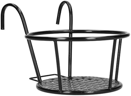 Thickened Iron Hanging Plant Rack European Style Railing Flower Pot Holder for Balcony Windowsill, Hang Plant & Pothos Indoor Storage Shelf(Black) - Image 6