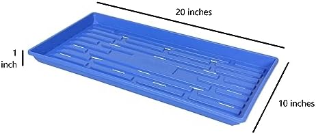 SUNPACK 10" x 20" Heavy Duty Shallow Plastic Seed Starting Tray, Blue, 1" (Pack of 10) - Lined with Drainage Holes for Excess Water and Aeration, Ideal for Greenhouses or Indoor Gardening - Image 4