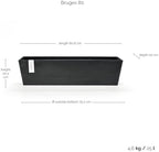 Ecopots Bruges Rectangular Flower Planter, Dark Grey, 31.5" - Image 2