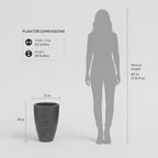 20.9" Tall Planter, Indoor/Outdoor Planter, Eco-Friendly Resin Pot, Black - Image 5