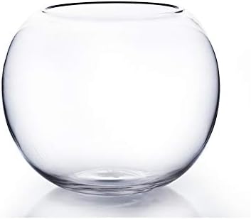 WGV Bowl Glass Vase, Diameter 10", Height 8", Open Width 6", (Multiple Sizes Choices) Clear Bubble Planter Terrarium Fish Bowl for Wedding Event Home Decor, 1 Piece (VBW0010) by WGVInternational-OpusGlassware