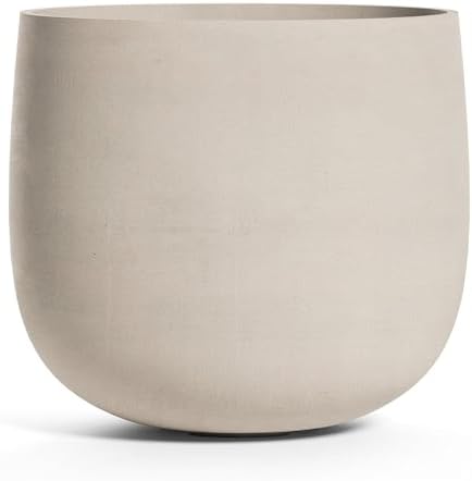Mondo Round Indoor/Outdoor Planter, 18x16in Sand Stone by Cosapots