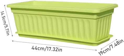 17.32" Window Boxes Planter Thickened Rectangular Pots with Saucers Drainage Holes Vegetable Planter Windowsill Planters Box for Indoor and Outdoor Gardening (Pink, One Size) - Image 5