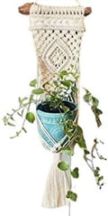 WILD COTTON Fiber Arts Macrame Plant Hanger Indoor Wall Hanging Planter Basket Long Flower Pot Holder Boho Home Decor, 30 Inch by Handmade