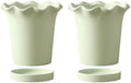 Flower pots Plain Fired Breathable Clay Plant Pot Outdoor Indoor(Light Green,12cm) by Unknown