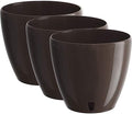 Santino 7.9 Inch Deco Self Watering Pots for Indoor Plants in Shade (Set of 3) - Decorative Flower Pot with Water Level Indicator and Drainage Cartridge for All House Plants, Flowers and Herbs by Smart+Planters
