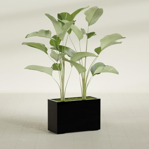 Greenline Leo Tall Rectangular Fiberglass Planter, Outdoor Planter Box - Image 4