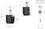 2 Pcs Wall Mounted Hanging Planter Vase for Indoor and Outdoor Plants Modern Metal Wall and Ceiling Planter Minimalist Flower Pot (Black, 5.91 inch) - Image 2
