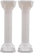 2PCS Plastic White Wedding Party Roman Pillar, Wedding Pillars, Flower Pot Columns and Pillars, Artistic Roman Column Statue Event Decor, 10.63 * 34.65in (2) by Unknown