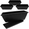 Veemoon 4 Pack Rectangle Window Box Planters with Tray for Flowers by Veemoon