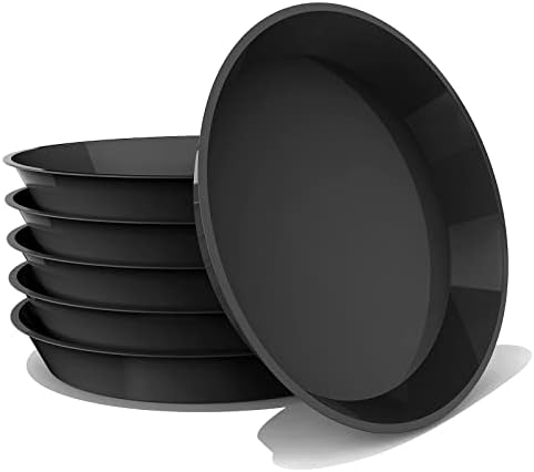 6 Pack Plant Saucer 12 14 16 18 20 22 Inch Plastic Plant Tray, Sturdy and Durable Flower Pot Container Accessories Plant Pot Saucers for Indoor and Outdoor (18 Inch, Black) by DUNPUTE