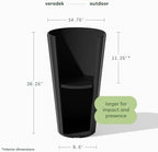 Veradek Column Series Tall Planter - Tapered Outdoor Planter with Shelf - Image 2