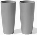 Veradek Mason Series Vega Planter - Tall Round Outdoor Planter with Shelf by VeradekOutdoor