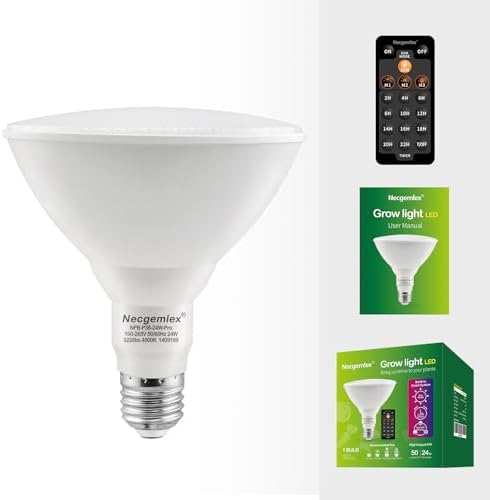 Smart LED PAR38 Grow Light, Dimmable, Sun Mode Dimming - Mimics Real Sunshine, Daily Run Auto Timer, Remote Control - Full Spectrum for Indoor Plant Growth - Image 2