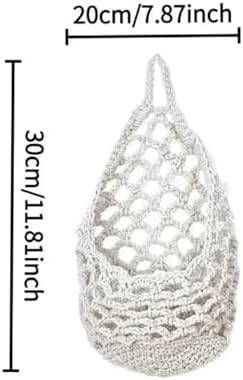 Macrame Plant Hanger 4pcs Portable Fruit Net Bag Eco-Friendly Pantry Organizer Storage Kitchen Home Hanging Basket Use(Coffee) - Image 6