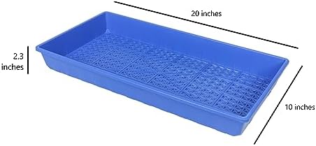 SUNPACK 10" x 20" Heavy Duty Mesh Plastic Seed Starting Tray, Blue, 2.3" (Pack of 10) - Ensures Water Drainage and Aeration, Perfect for Greenhouses or Indoor Gardening - Image 4