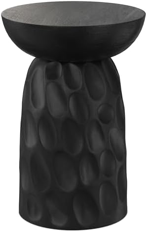 SIMPLIHOME Boyd 13" Wide Solid Wood Round End Table in Black by SimpliHome