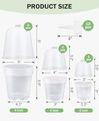 homenote 3/4/5 Inch Clear Nursery Pots with Domes for Propagation (15 Pcs) - Image 6