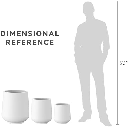 Kante Set of 3 White Concrete Curved Planters 16.5" 13" 9.4" Dia - Image 7