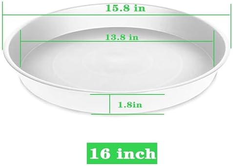 4 Pack of 16 inch Plant Saucer (13.5" Base), Heavy Duty Plastic Plant Tray for Pots, Bird Bath Bowls, Plant Drip Saucers for Planter 14"/15"/16" (White) - Image 3