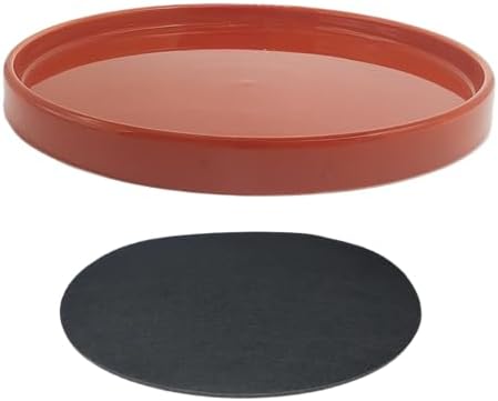 Yukfona Ceramic Plant Saucer Tray 10 Inch Red Terracotta, 10.83" OD x10.24 ID x1.1 Deep Fits Flower pots Bottom≤ 10.24",Heavy Duty Glazed Round Planter Drip with Catch Basin for Indoor Outdoor Plants by YUKFONA