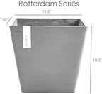 Ecopots Rotterdam Square Flower Planter, Taupe, 12" - Image 4