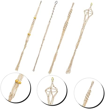 Toddmomy Cotton Rope Macrame Plant Hanger Hanging Basket 4pcs - Image 5