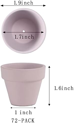 2 Inch Pink Terracotta Pots Pack of 72 - Mini Clay Pot with Drainage Hole for Tiny Cactus Herb lithop, Small Succulent Planter Nursery Plant Pot for Windowsill, Cactus Plant, Crafts, Wedding Favors - Image 2