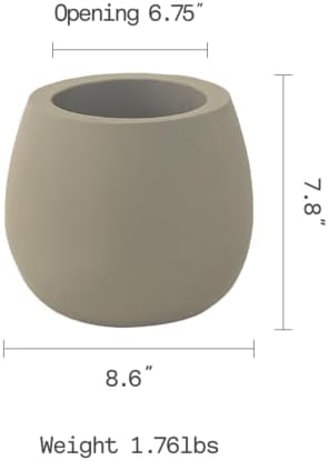 Fab Habitat Beryl Handmade Round Metal Planters in Verde/Sage Green - Small, Indoor/Outdoor, Lightweight with Drainage Holes - Image 2