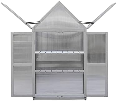 Wooden Growhouse with Adjustable Shelves, Mini Outdoor Growing Rack, Indoor Cold Frame Plant Stand - Image 6