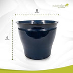 Headwind Glazed Ironstone Avery Collection Decorative Plant Pot – 10" Midnight Sapphire Glazed Decorative Pot – Lightweight & Durable Flower Pots for Indoor Plants - Outdoor Planter by Robert Allen - Image 2