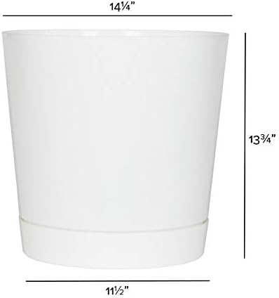 Root & Vessel Majestic Full Depth Cylinder Pot, Glossy White, 14-Inch (10142) - Image 3