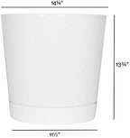 Root & Vessel Majestic Full Depth Cylinder Pot, Glossy White, 14-Inch (10142) - Image 3