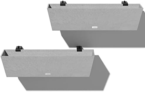 Veradek Pure Series Railing Planter - Tapered Window Box with Bracket by VeradekOutdoor