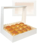 qiqee Auto-pop Up White Cookie Box with Window 14x10x2.5 inch 24Pcs Bakery Pastry Macaron Bakery Box For Packaging (Pack of 2) - Image 3
