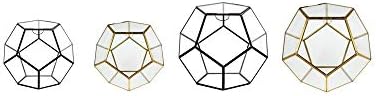 WGV Geometric Planter Terrarium, Width 8.7" Height 7.5" Clear Glass Gold Frame DIY Succulent air Plant Miniature Fairy Garden Windowsill Tabletop Decor, Globe Geode 1 Piece - Image 3