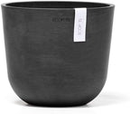 Ecopots Oslo Round Flower Planter, White Grey, 17.75" - Image 6
